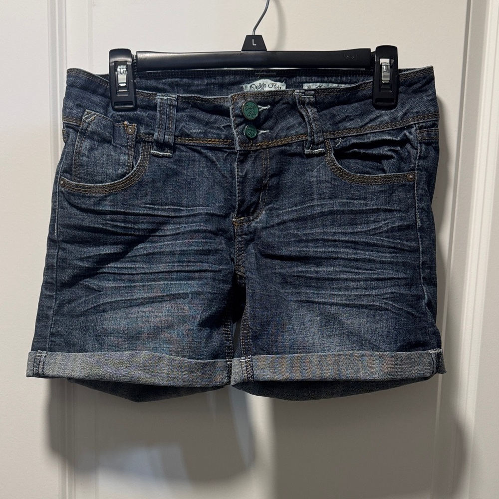 Indigo Rein Dark Blue Jean Shorts